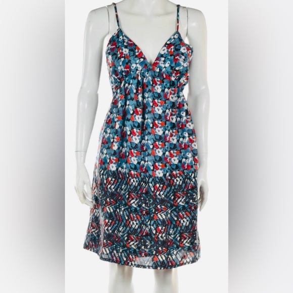 W118 by Walter Baker Spaghetti Strap V-neck Watercolor Floral Printed Mini-Dress - Picture 1 of 4
